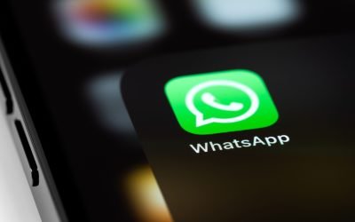WhatsApp mobile icon app on screen smartphone iPhone macro. WhatsApp is a popular free instant text messaging system for mobile and other platforms. Moscow, Russia - June 15, 2021
